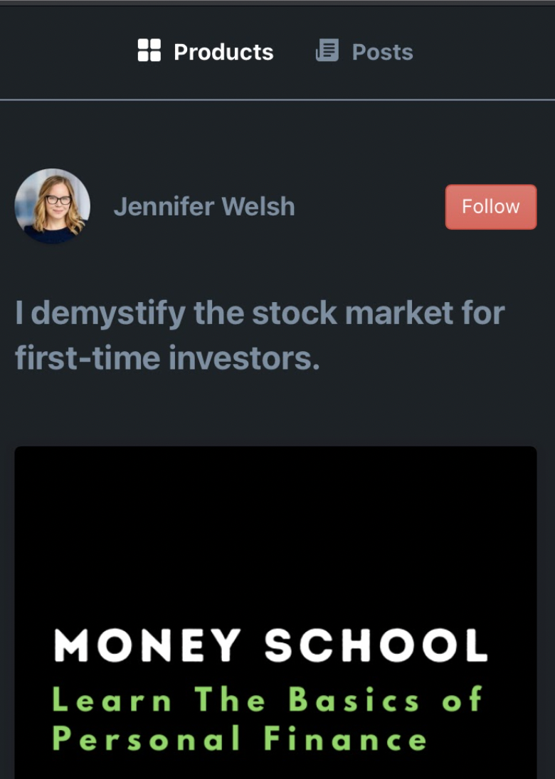 Jennifer Welsh's Money School Content