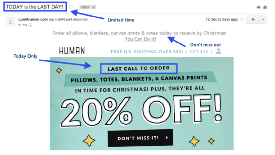 Limited Time Offer email as an example of customer retention