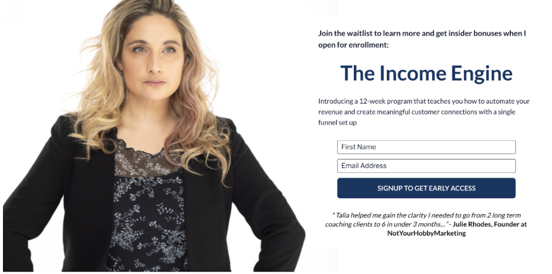 The Income Engine course for conversion rate optimizers by Talia Wolf