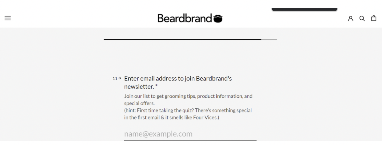 Enter email address to join Beardbrand's newsletter