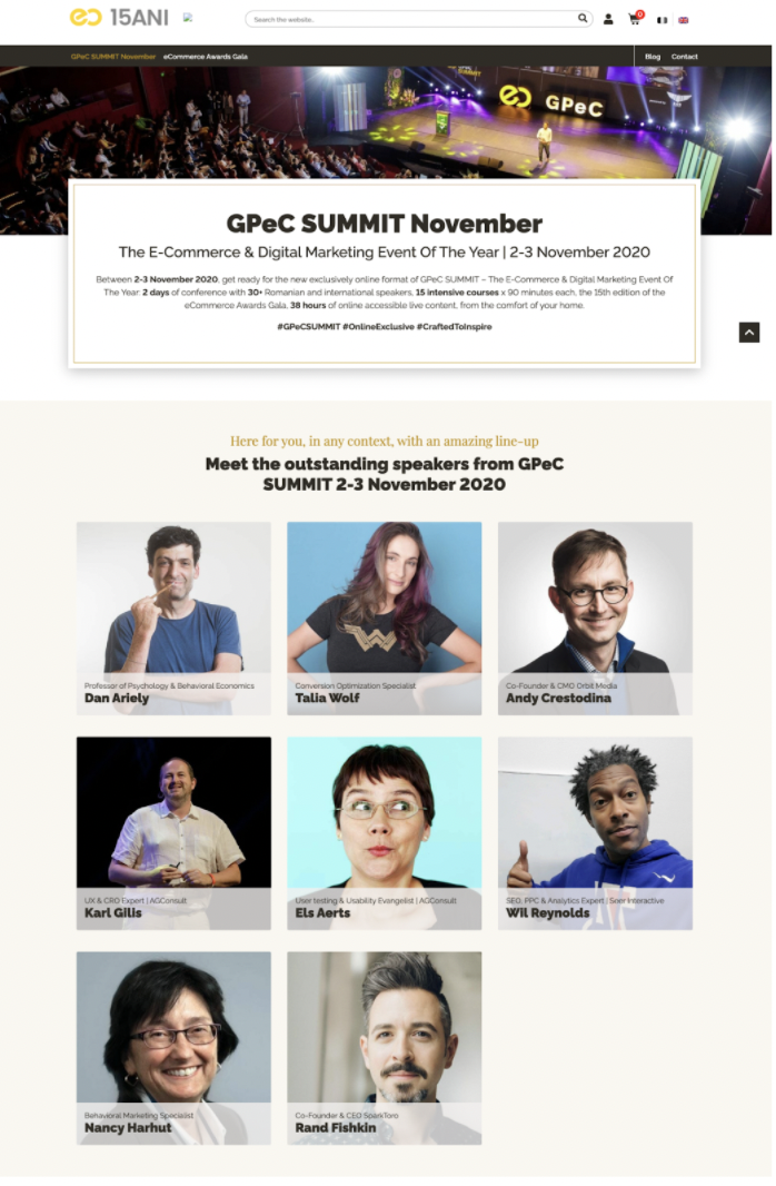 GPeC Summit Speakers 2020 as a sales funnel example