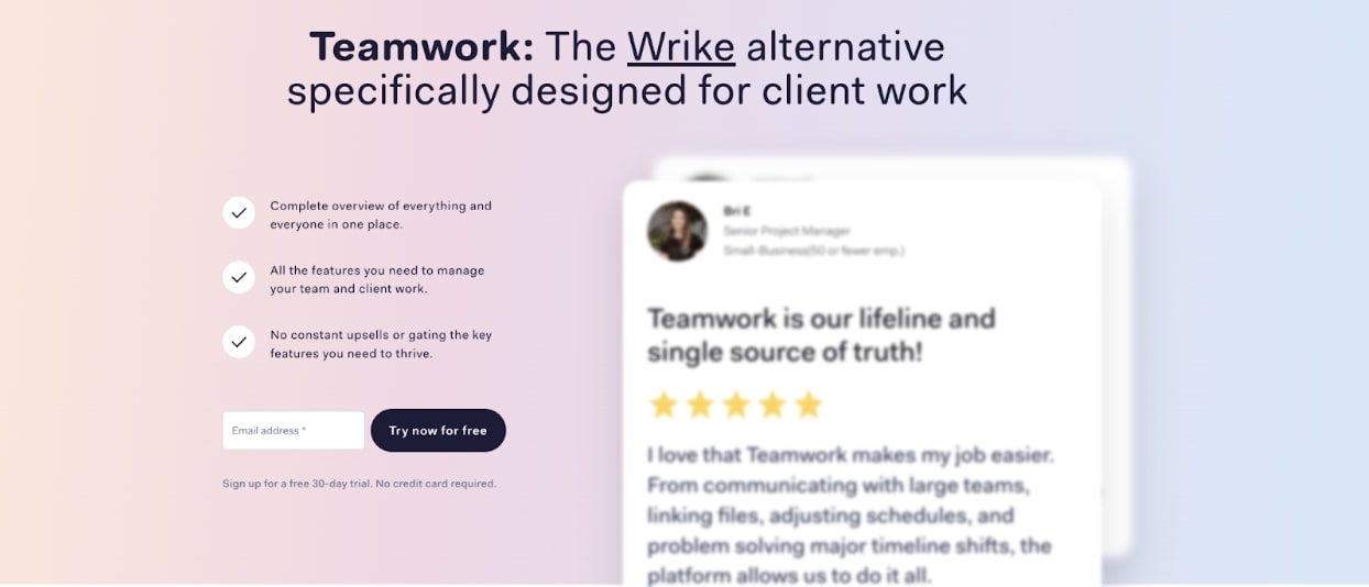 Wrike vs Teamwork comparison page (new)